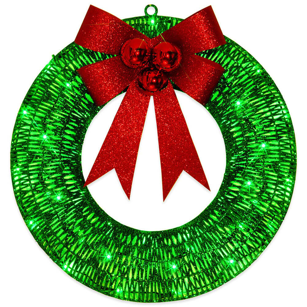 Luminous LED Metal Christmas Wreath – 19.7 in Warm Light Door Wreath