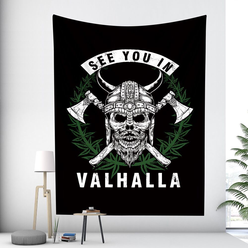 Viking-Themed Decorative Wall Tapestry