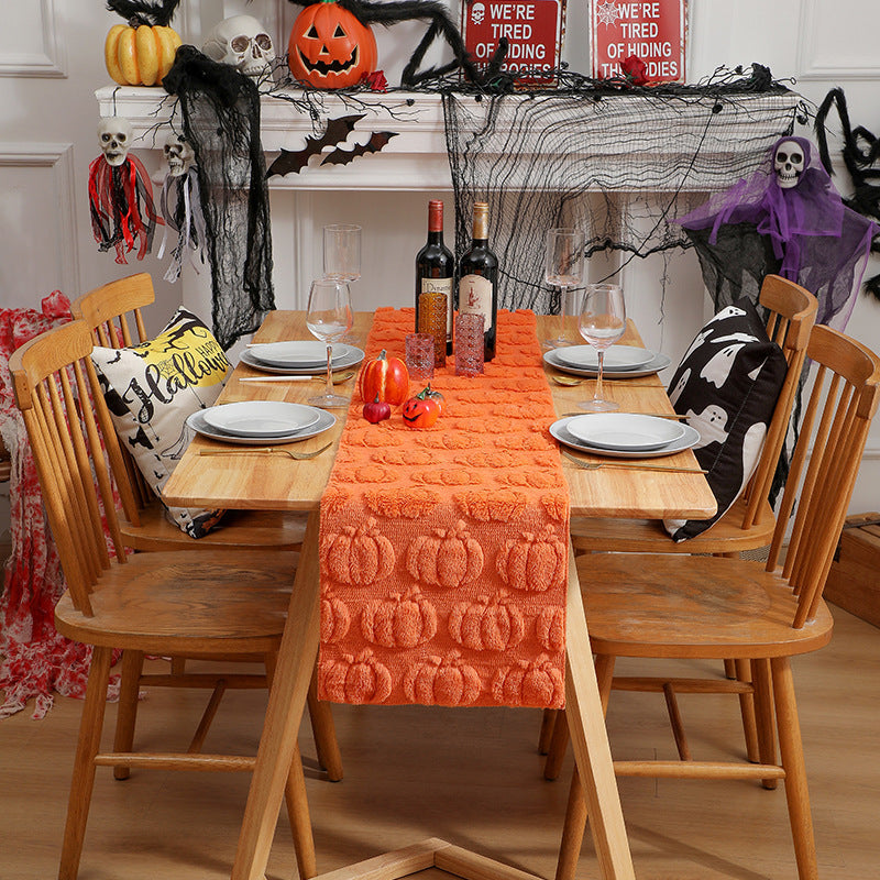 Decorative Halloween-Themed Table Runner