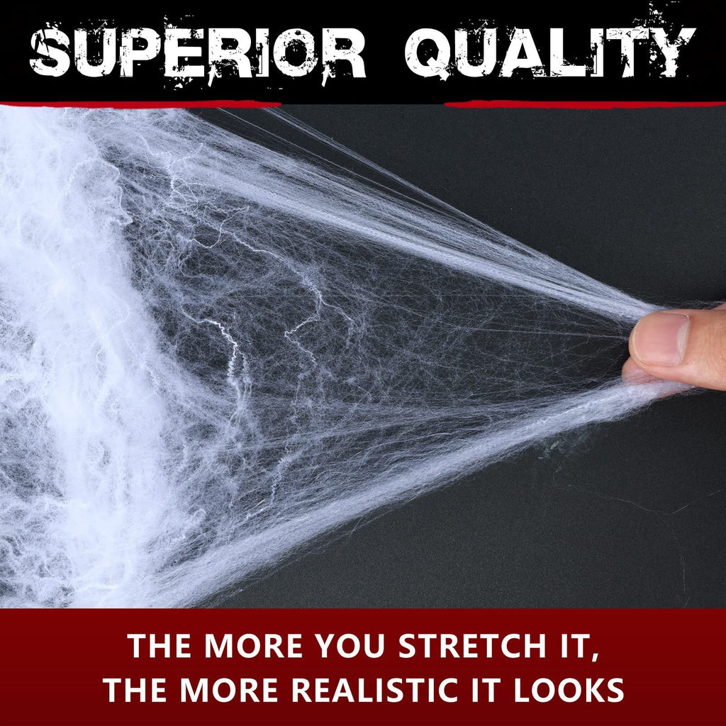 Stretchable Faux Spider Web Set with Spiders