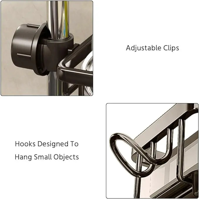 Kitchen Faucet Organizer – Rust-Resistant Aluminum, Suction Mount & Tidy