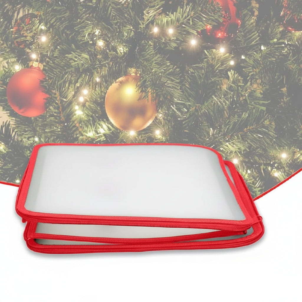 Clear Plastic Christmas Ornament Storage Box with Compartments