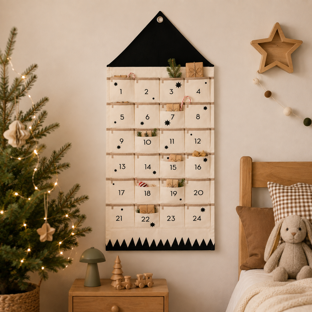 Fabric Christmas Countdown Calendar for Kids – 24 Pockets