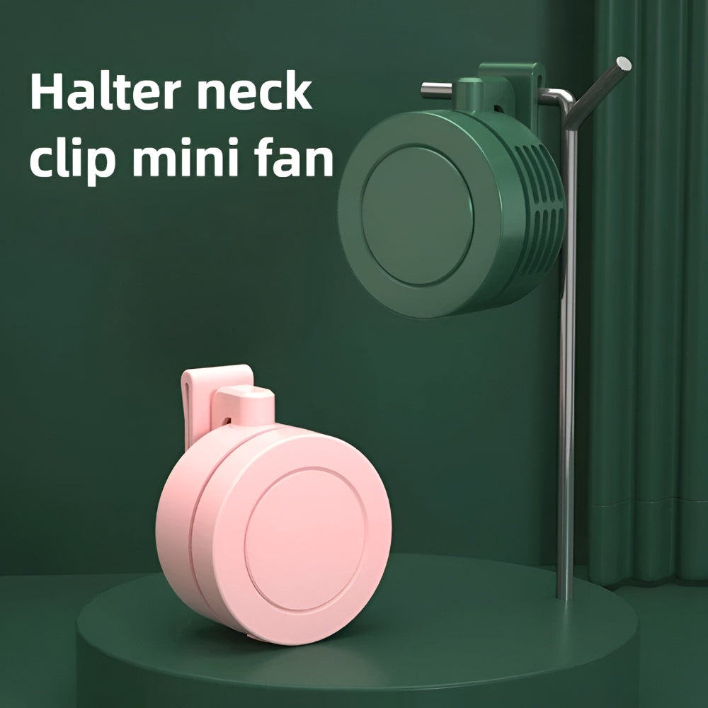 Mini Clip-On Neck Fan - Portable Adjustable Foldable Personal Cooling Fan