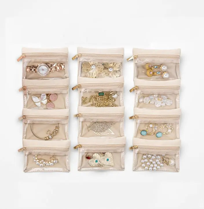 Jewelry Box with Clear Pouches – Organized Storage, Stackable & Travel-Ready
