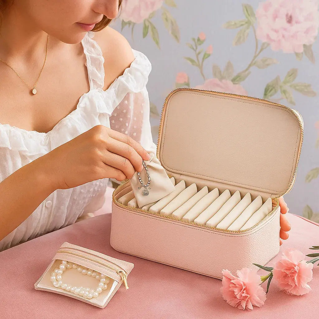 Jewelry Box with Clear Pouches – Organized Storage, Stackable & Travel-Ready