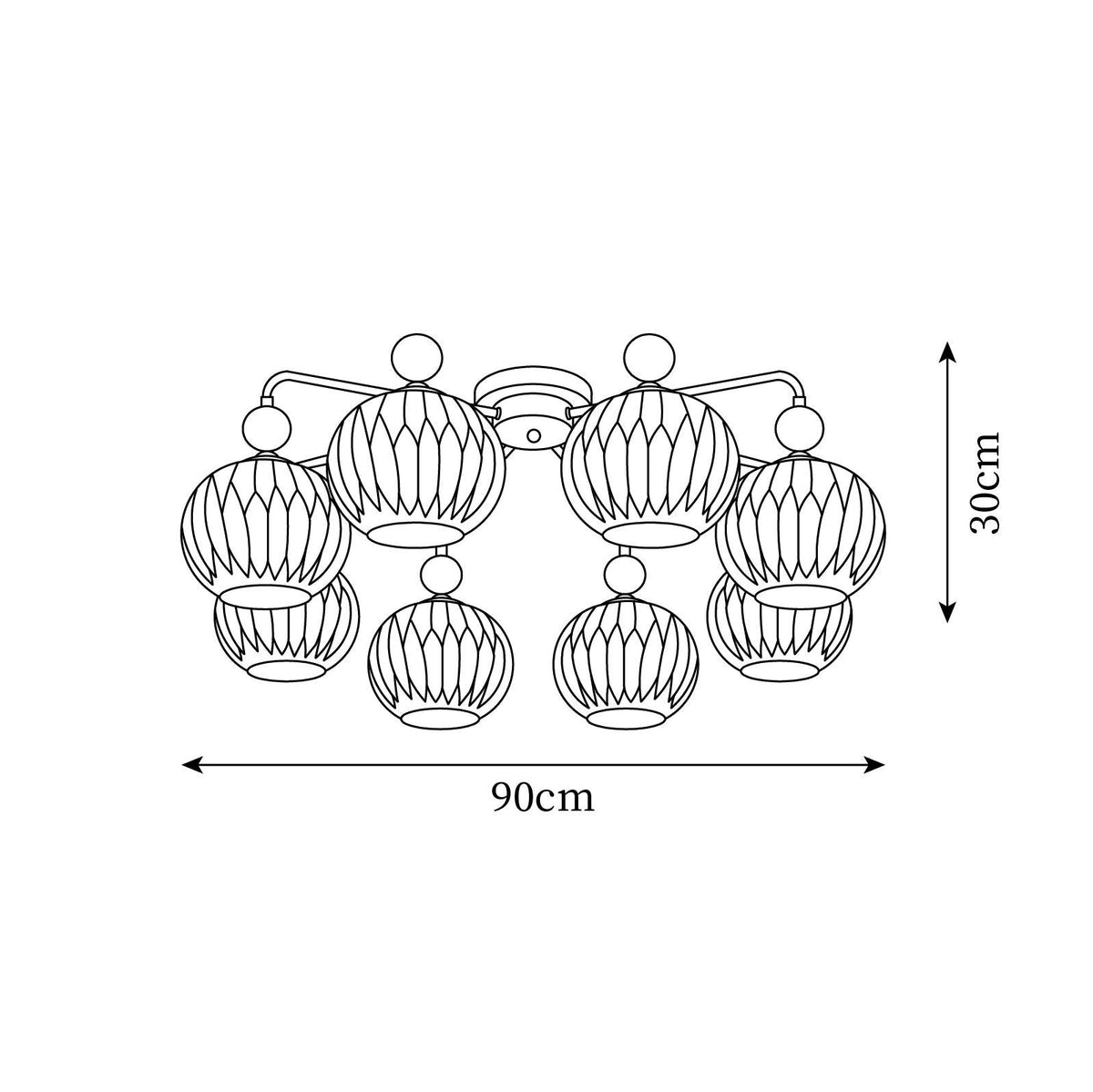 Multi-Light Glass Pendant Ceiling Fixture