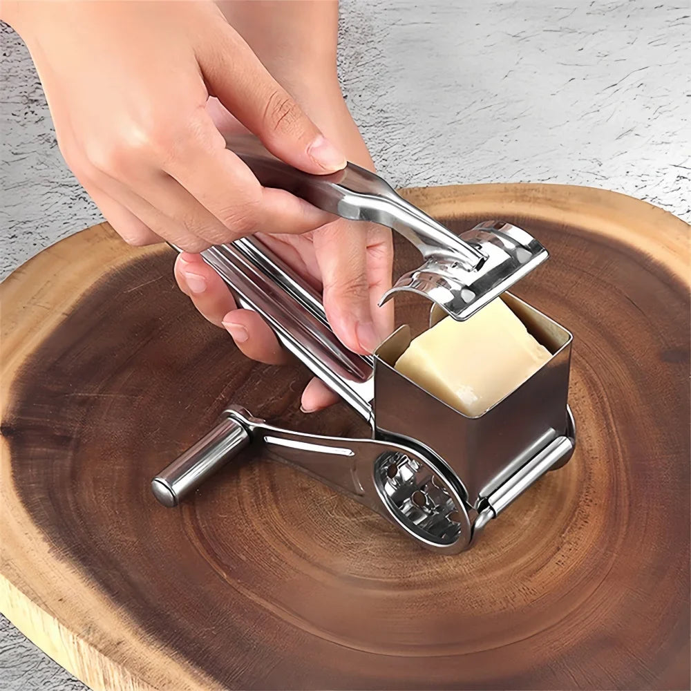 Rotary Cheese Grater – Stainless Steel Hand Crank & Easy Kitchen Shredder