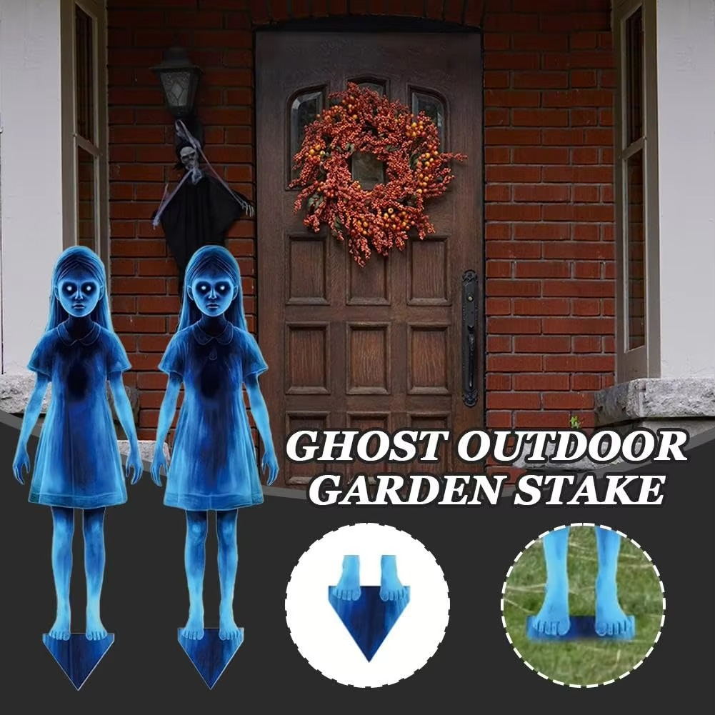 Lighted Metal Ghost Yard Stakes