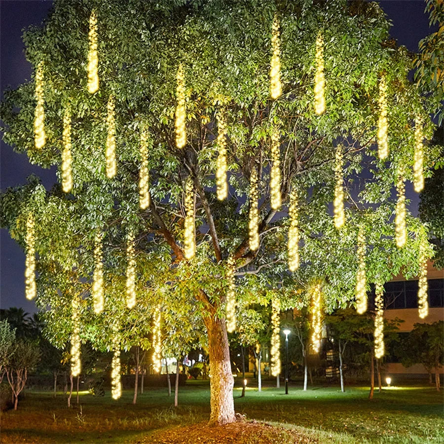 LED Meteor Shower String Lights – Weatherproof Outdoor Christmas Lighting