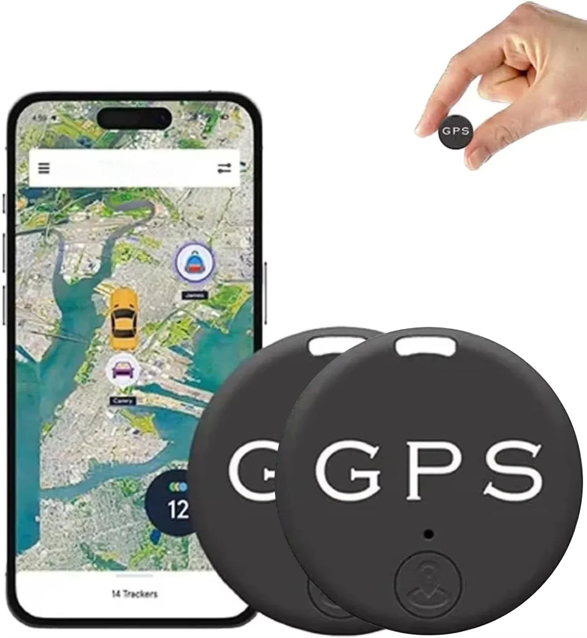 Mini GPS Tracker 2-Pack – Real-Time Tracking, Compact & Long Battery Life