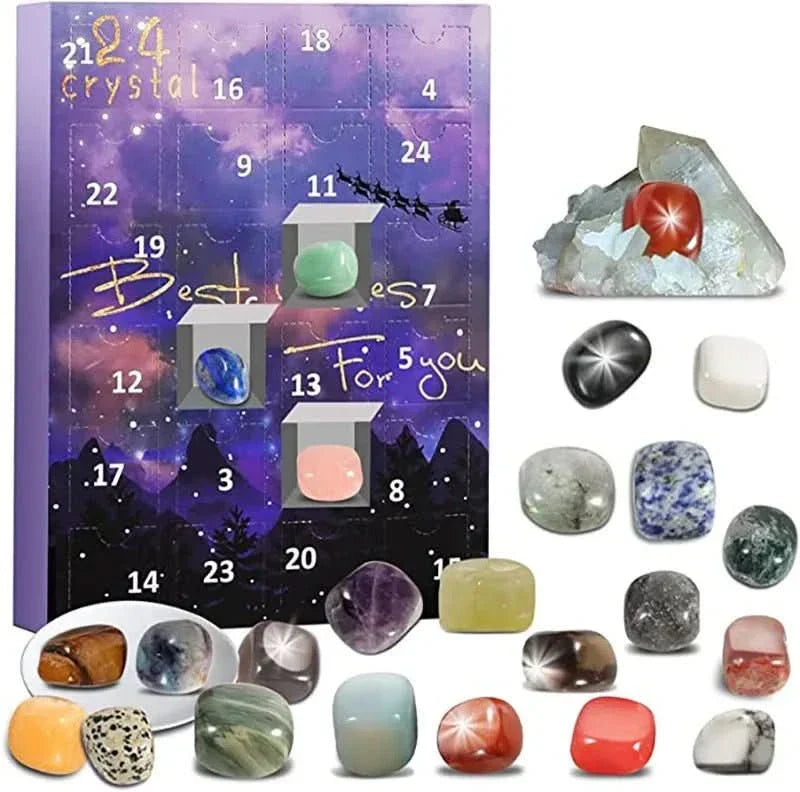 Gemstone Advent Calendar for Kids 24 Natural Crystals
