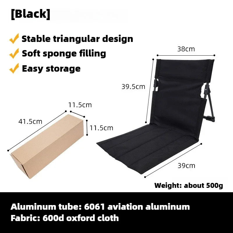 Ultralight Camping Folding Chair – Padded Seat & Portable Outdoor Comfort