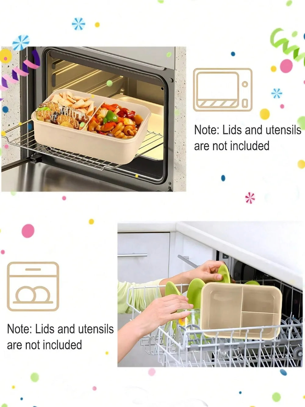 Bento Lunch Boxes – 4-Compartment 1200ml, Leak-Proof with Utensils