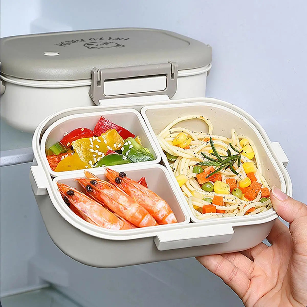 Bento Lunch Boxes – 3-Compartment 800ml, Leak-Proof &amp; Microwave Safe