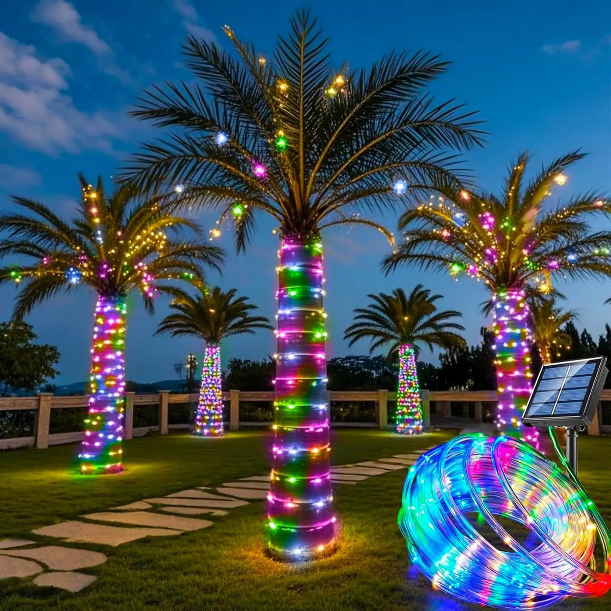 Solar Outdoor Christmas String Lights – Waterproof Garden Fairy Lights, 7 to 32 m