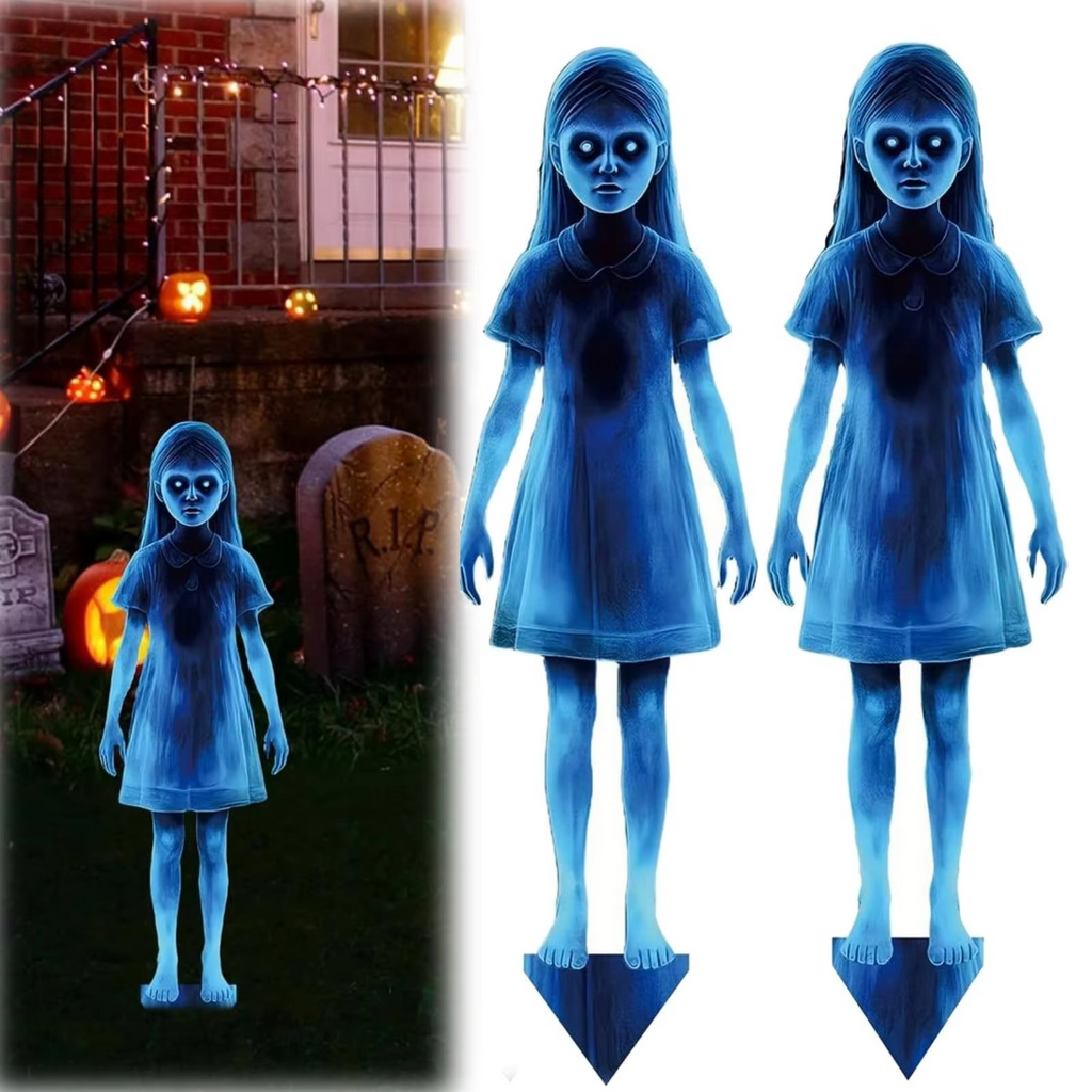 Lighted Metal Ghost Yard Stakes