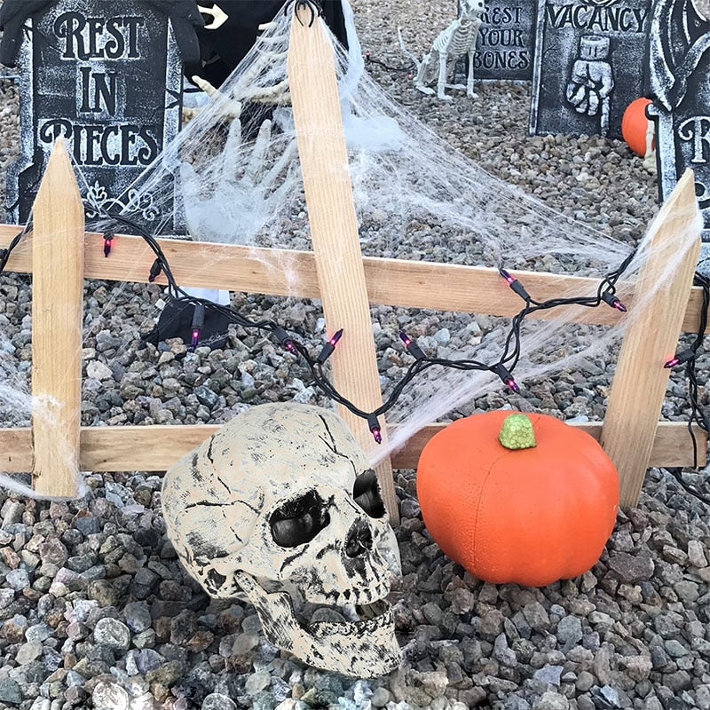 Bone-Tone Skull and Skeletal Arm Decoration Set