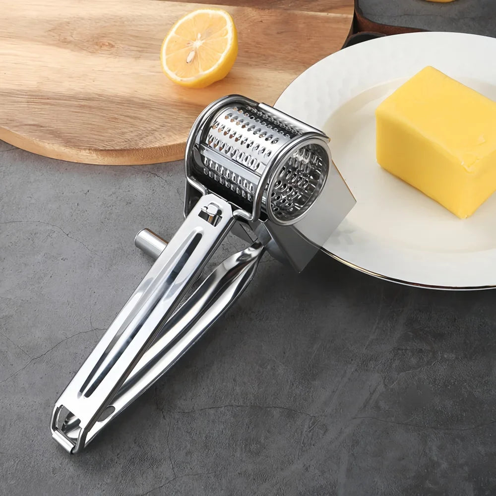 Rotary Cheese Grater – Stainless Steel Hand Crank & Easy Kitchen Shredder