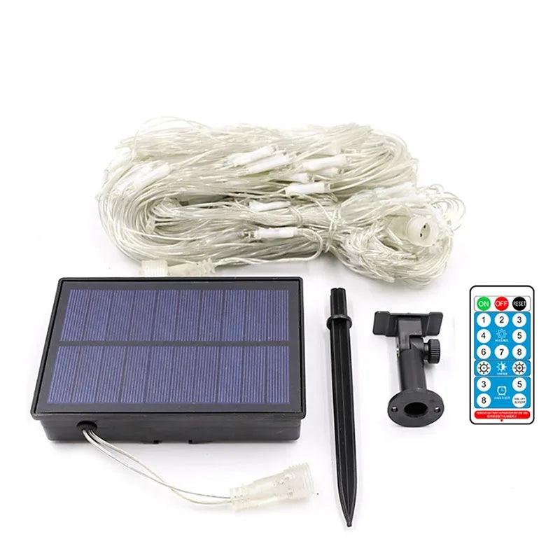 Solar LED Net Lights – Outdoor Christmas Lighting Net with 8 Modes