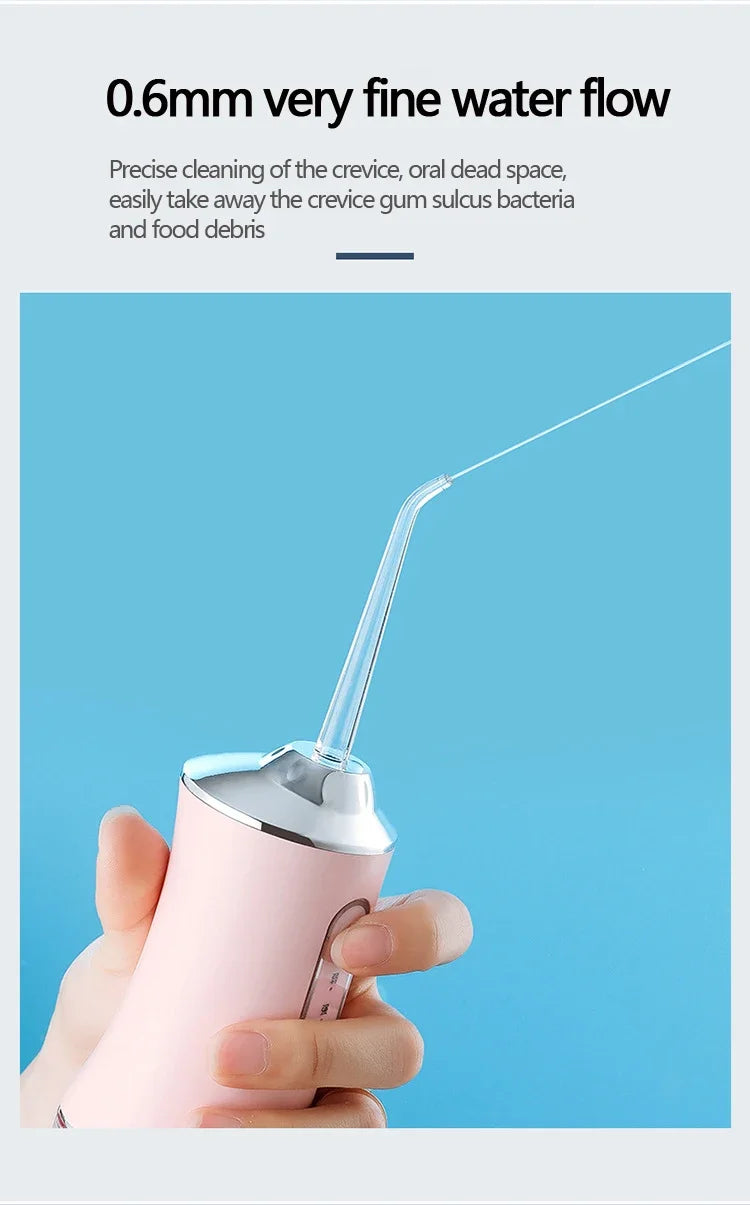 Portable Water Flosser – 4 Cleaning Heads & 3 Modes, IPX7