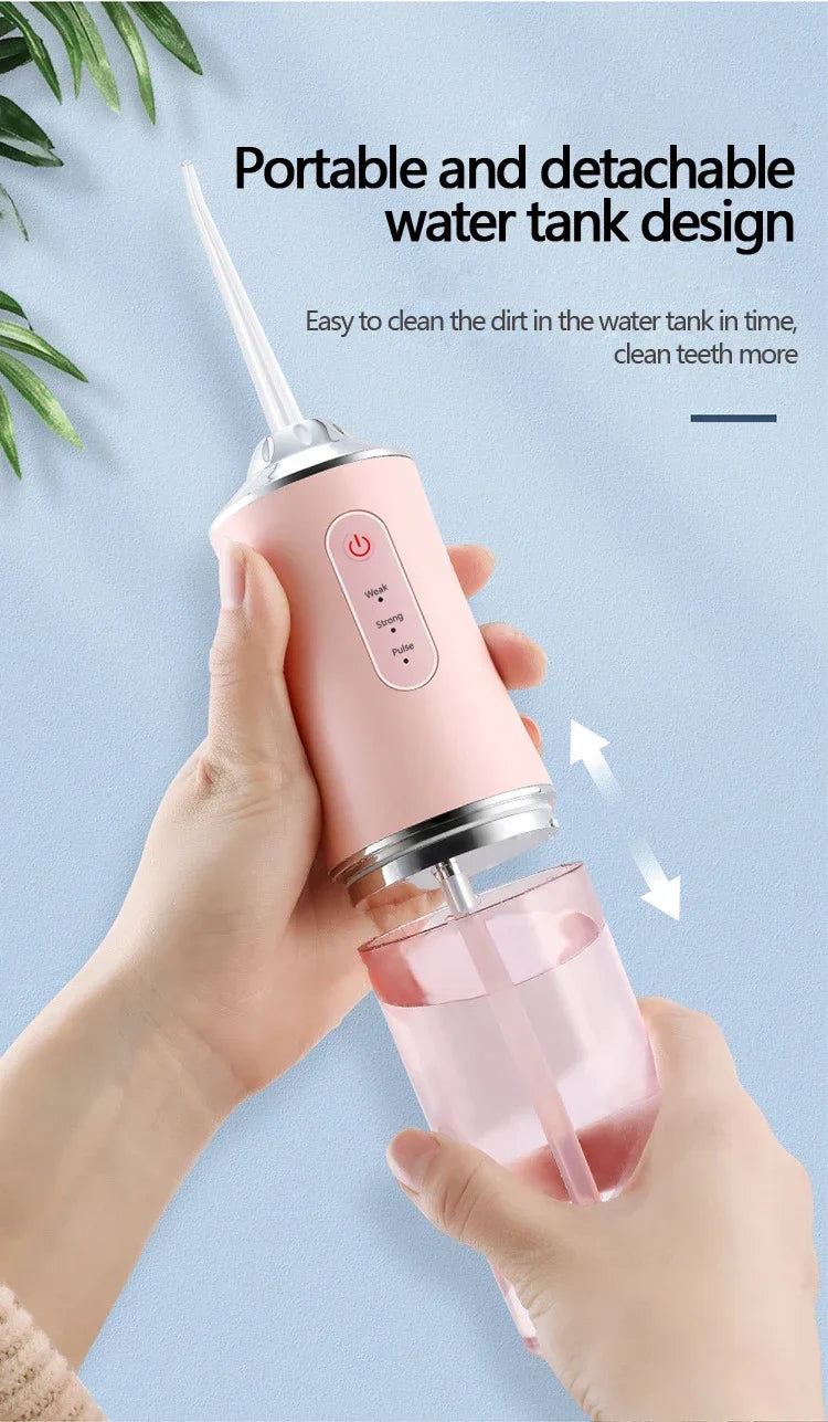 Portable Water Flosser – 4 Cleaning Heads & 3 Modes, IPX7