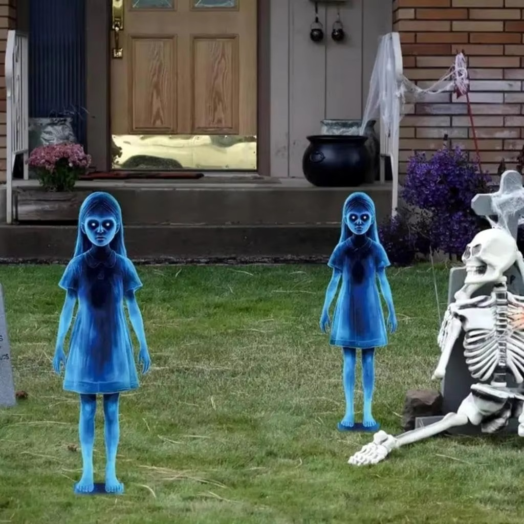 Lighted Metal Ghost Yard Stakes