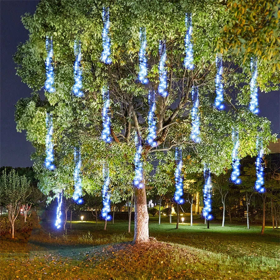 LED Meteor Shower String Lights – Weatherproof Outdoor Christmas Lighting