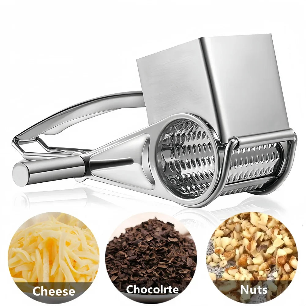 Rotary Cheese Grater – Stainless Steel Hand Crank & Easy Kitchen Shredder