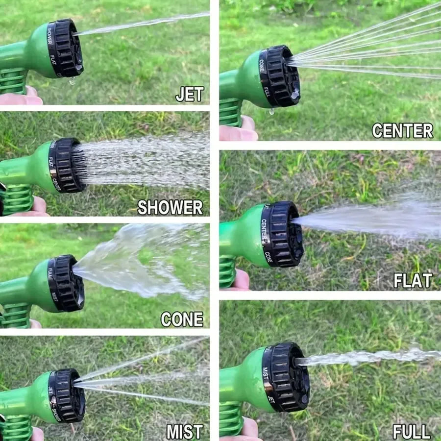 Expandable Garden Hose – 7-Function Spray Gun, Expands 3× & Lightweight