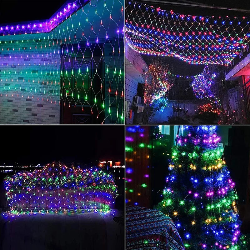 Solar LED Net Lights – Outdoor Christmas Lighting Net with 8 Modes
