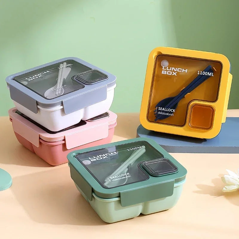 Bento Lunch Boxes – Leak-Proof with Cutlery, Microwave &amp; Dishwasher Safe