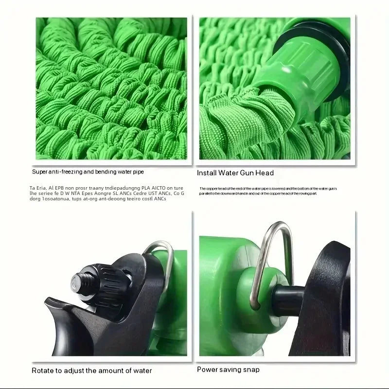 Expandable Garden Hose – 7-Function Spray Gun, Expands 3× & Lightweight