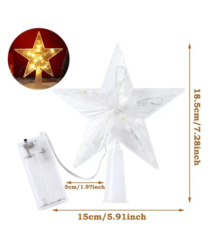 Bright Christmas Star LED Illuminated Tree Topper