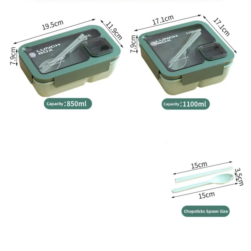 Bento Lunch Boxes – Leak-Proof with Cutlery, Microwave &amp; Dishwasher Safe