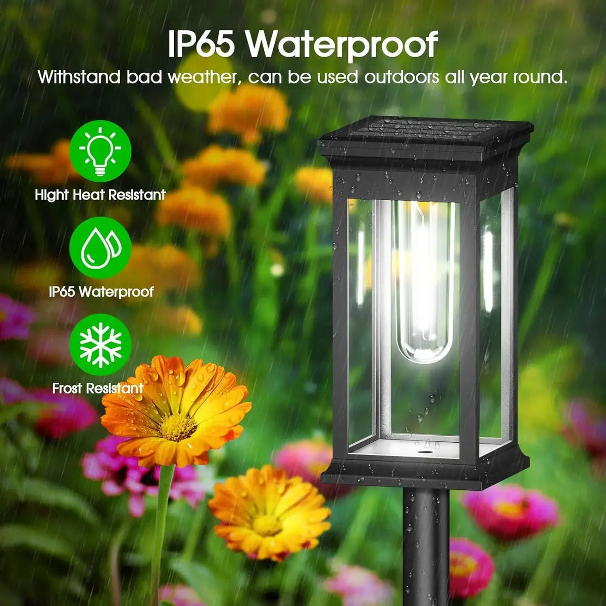 Solar Pathway Lantern Set of 2 – Filament Look & Auto On/Off