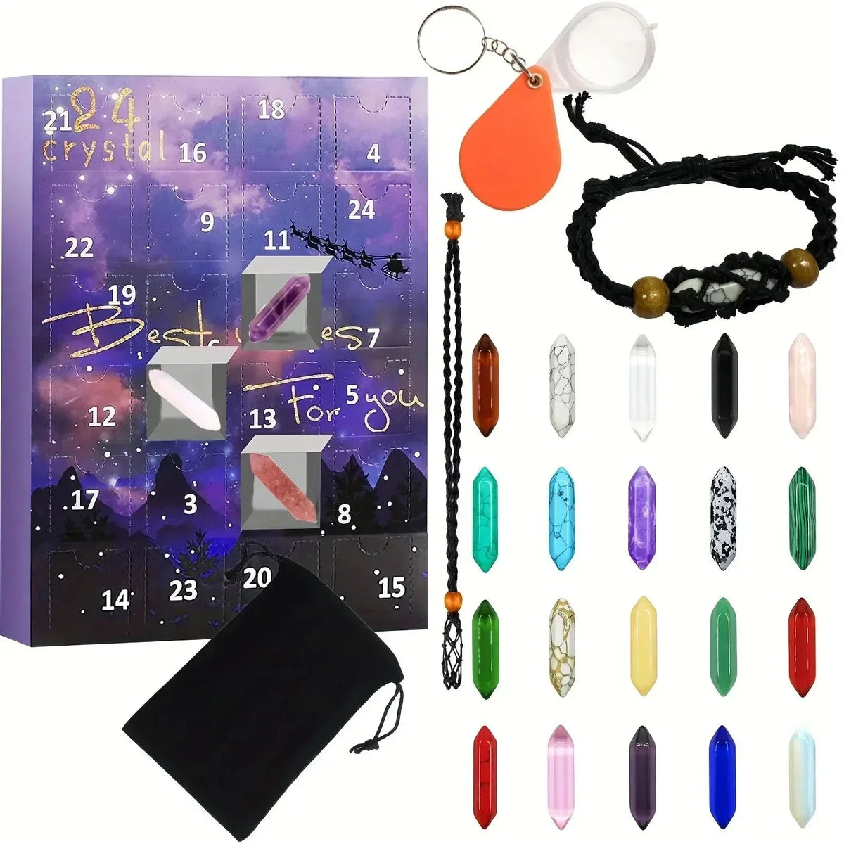 Gemstone Advent Calendar for Kids – 24 Natural Crystals