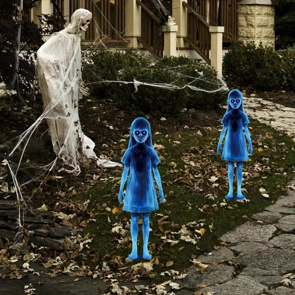 Lighted Metal Ghost Yard Stakes