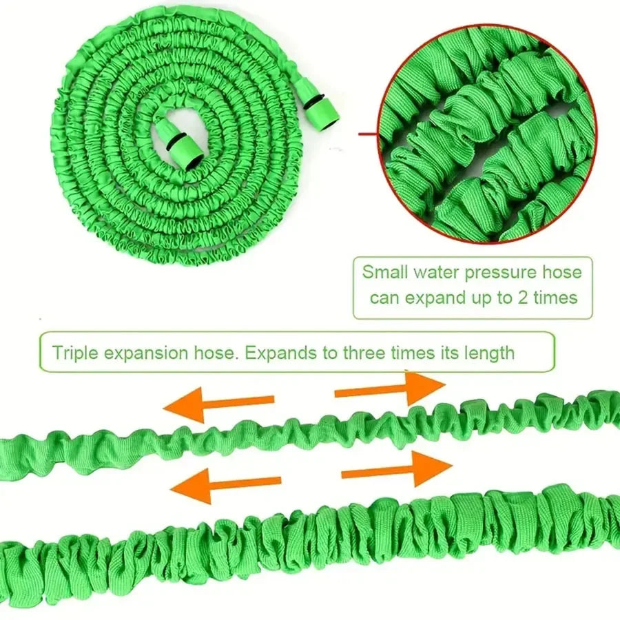 Expandable Garden Hose – 7-Function Spray Gun, Expands 3× & Lightweight