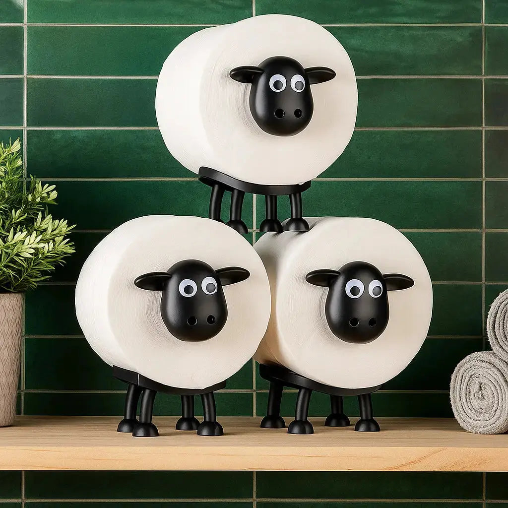 Sheep Toilet Paper Holder – Decorative, Holds 3 Rolls & Bathroom Charming