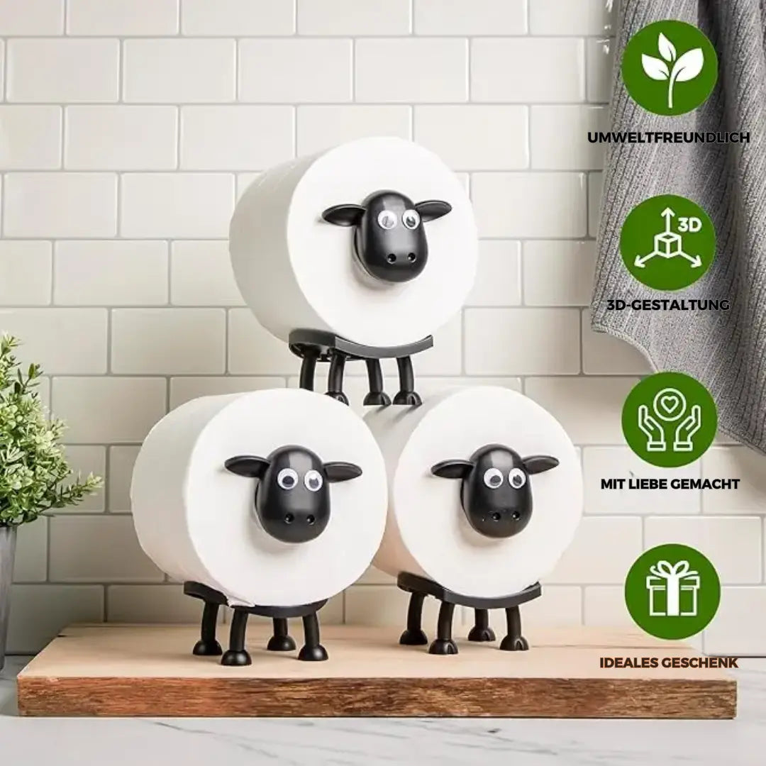 Sheep Toilet Paper Holder – Decorative, Holds 3 Rolls & Bathroom Charming