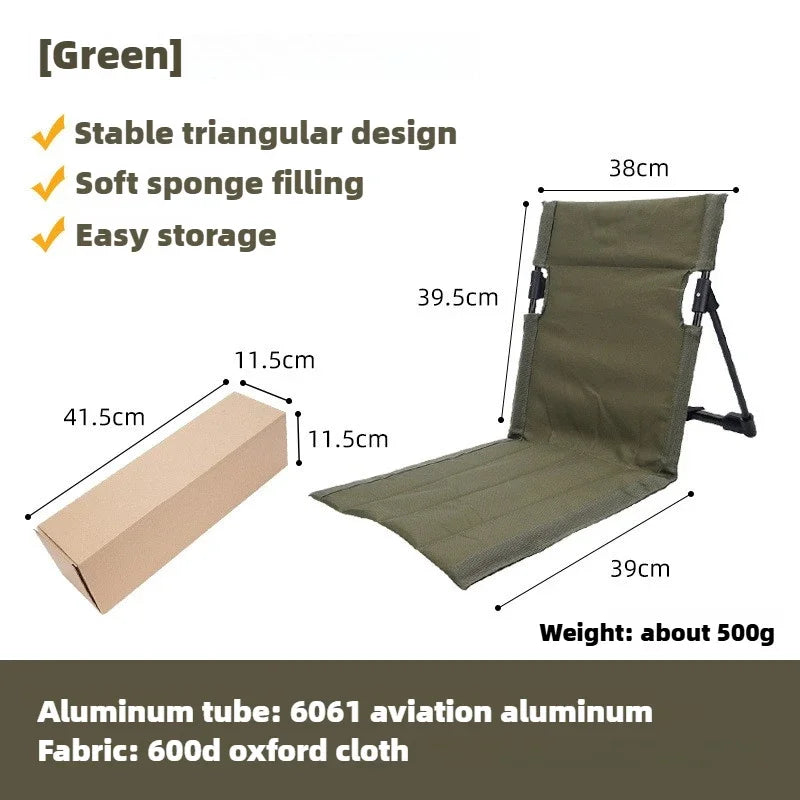 Ultralight Camping Folding Chair – Padded Seat & Portable Outdoor Comfort