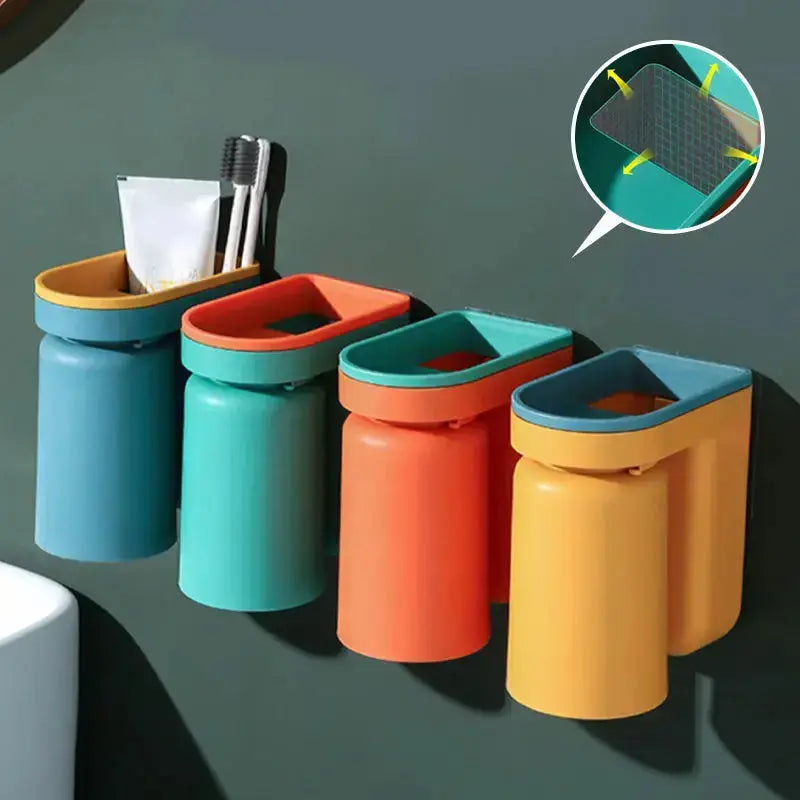 Wall Adhesive Toothbrush Holder – No Drill Bathroom Organizer & Buy 1 Get 1
