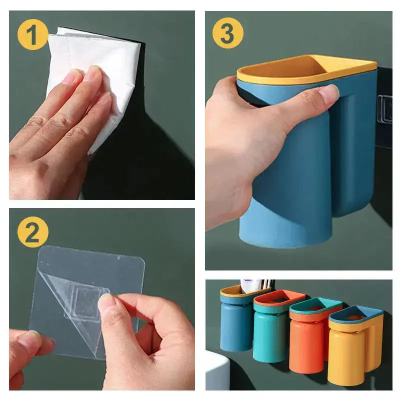 Wall Adhesive Toothbrush Holder – No Drill Bathroom Organizer & Buy 1 Get 1