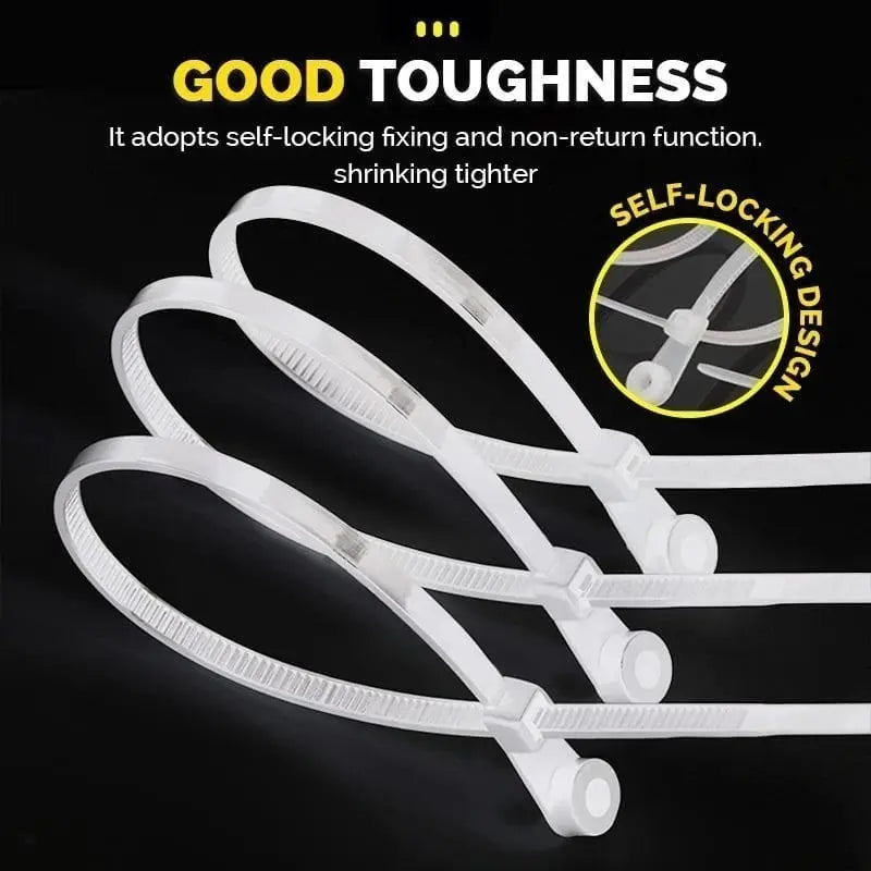 Self-Locking Cable Ties with Screw Hole – 22kg Tensile Strength & UV-Resistant