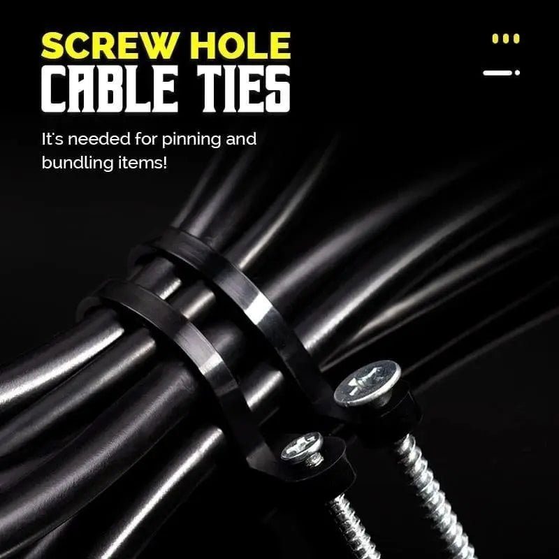 Self-Locking Cable Ties with Screw Hole – 22kg Tensile Strength & UV-Resistant