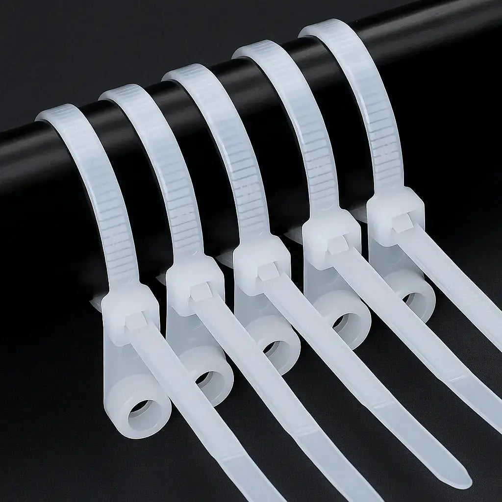 Self-Locking Cable Ties with Screw Hole – 22kg Tensile Strength & UV-Resistant