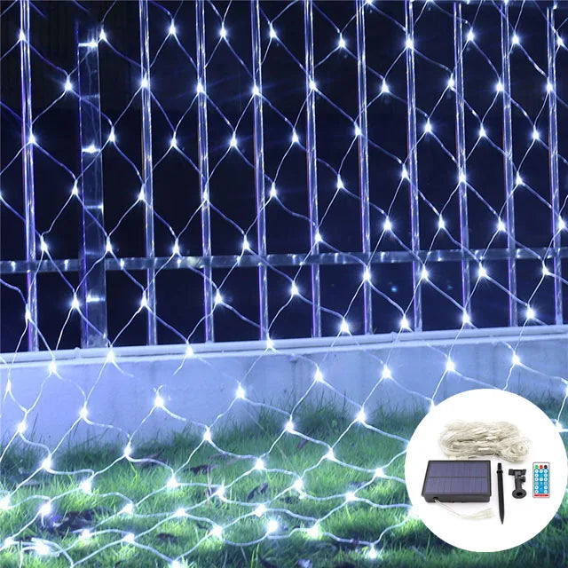 Solar LED Net Lights – Outdoor Christmas Lighting Net with 8 Modes