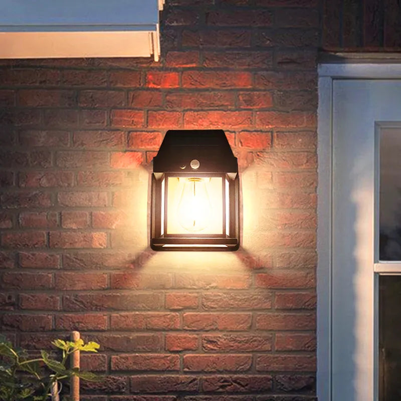 Solar Lantern Wall Light Set of 2 – Motion Sensor &amp; Auto On/Off