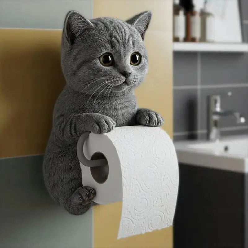 Cat Head Toilet Paper Holder – Decorative 3D Design & Bathroom Novelty Decor